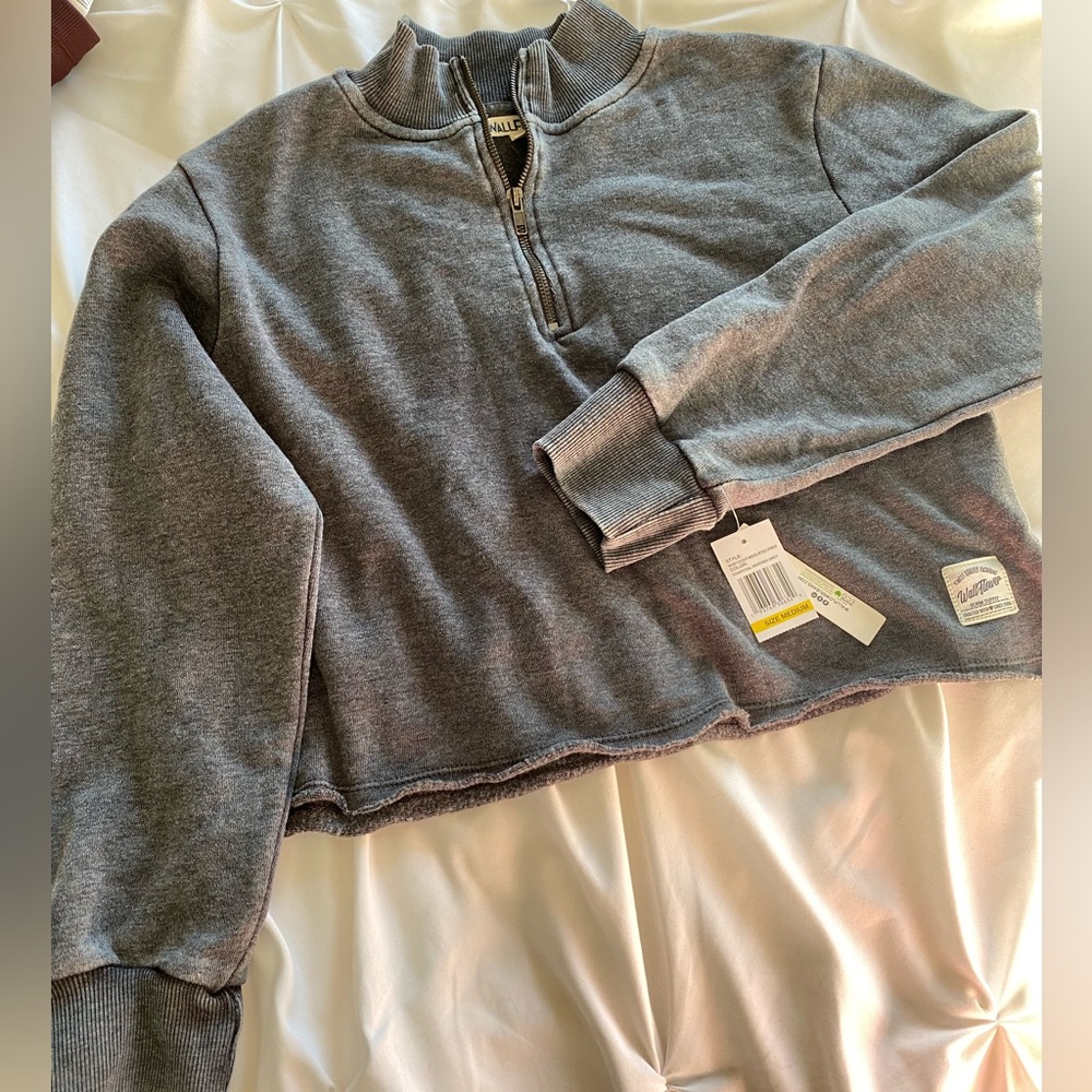Wallflower size medium Long sleeve crop crewneck charcoal heather gray